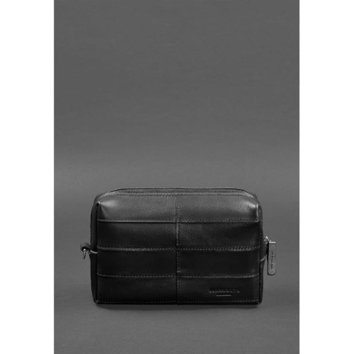 Шкіряна косметичка-несесер 3.1 чорний краст