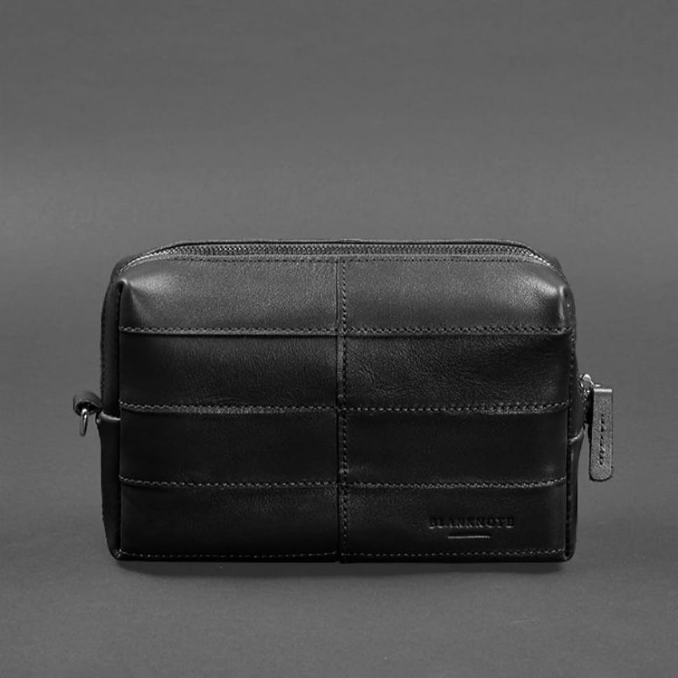 Шкіряна косметичка-несесер 3.1 чорний краст