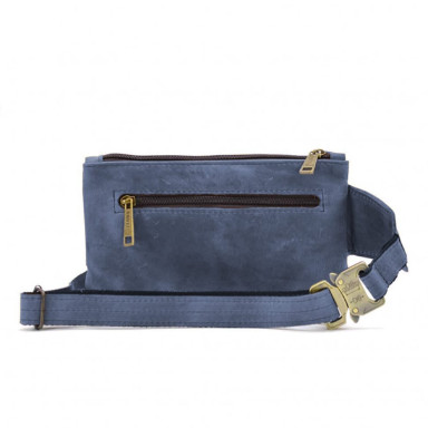 Leather belt bag, banana RK-8136-3md TARWA blue crazy