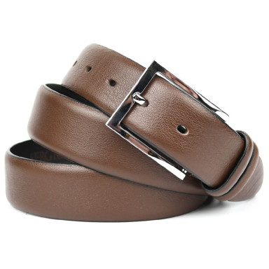 Deer leather belt 35mm brown, classic buckle st228333