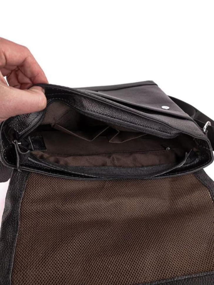 Портфель чоловічий шкіряний для ноутбука та документів Tiding Bag чорний