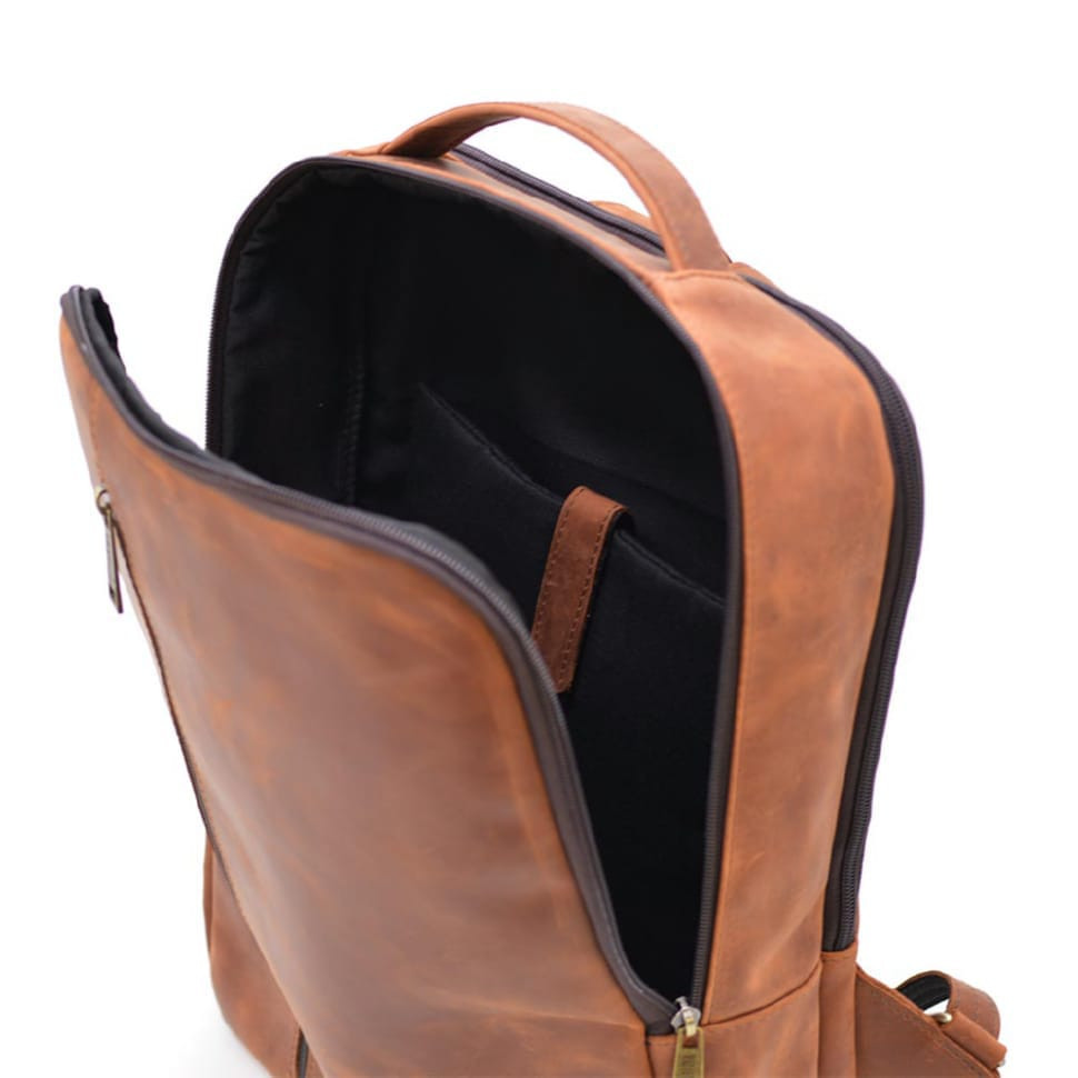 Шкіряний чоловічий рюкзак коньячний TARWA RB-7287-3md кінська шкіра