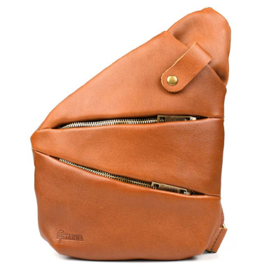 Mens sling bag over the shoulder mix of canvas and leather TARWA GBC-6402-3md