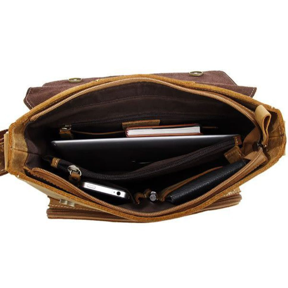 Шкіряна сумка 7051B-1 крос-боді, планшет, кінська шкіра