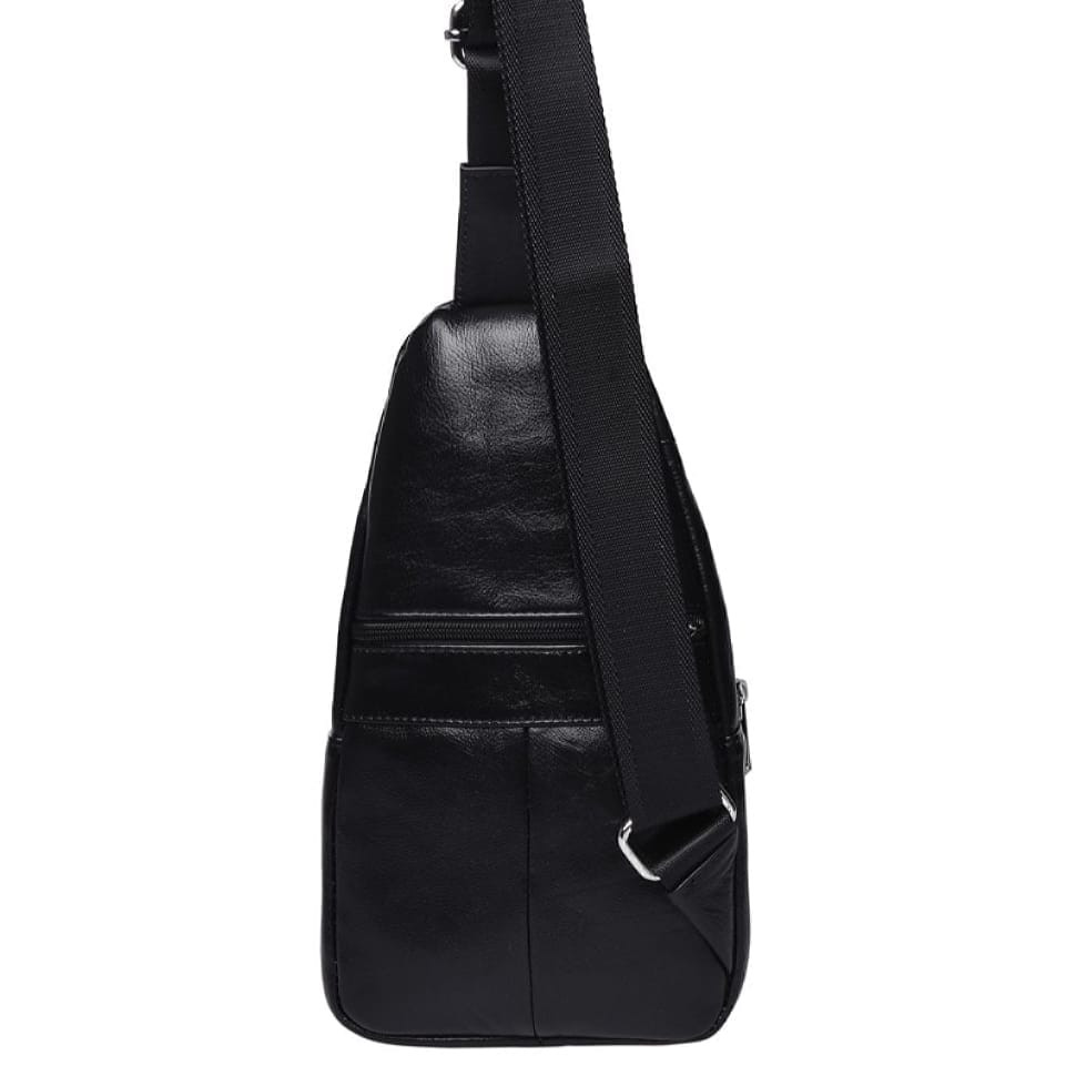 Чоловік шкіряний рюкзак через плече Keizer K1169-black