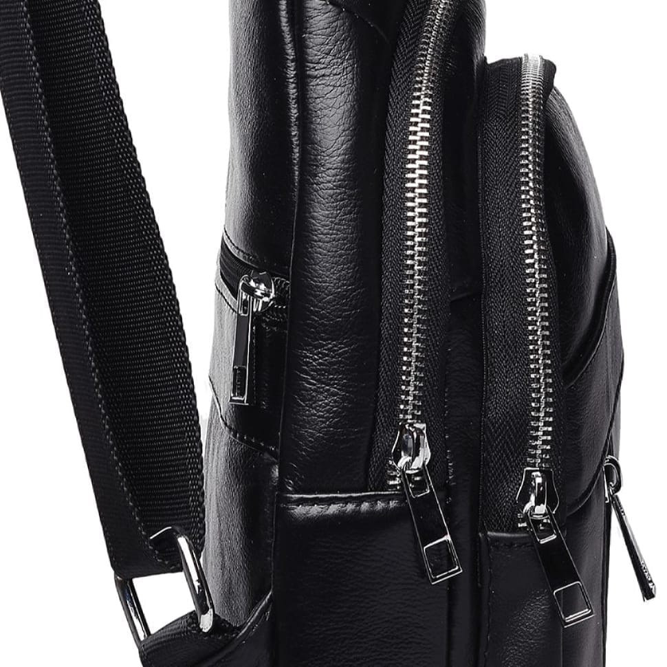 Чоловік шкіряний рюкзак через плече Keizer K1169-black