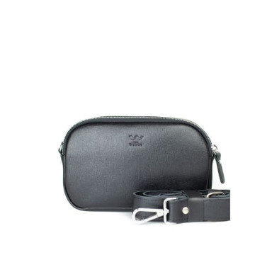 Holly Leather Belt/Crossbody Bag Black Saffiano