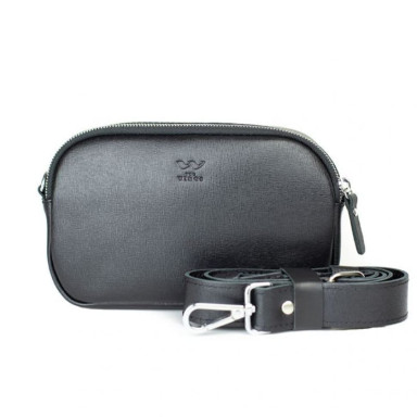 Holly Leather Belt/Crossbody Bag Black Saffiano