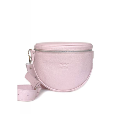 Vacation crossbody leather bag pink flotar