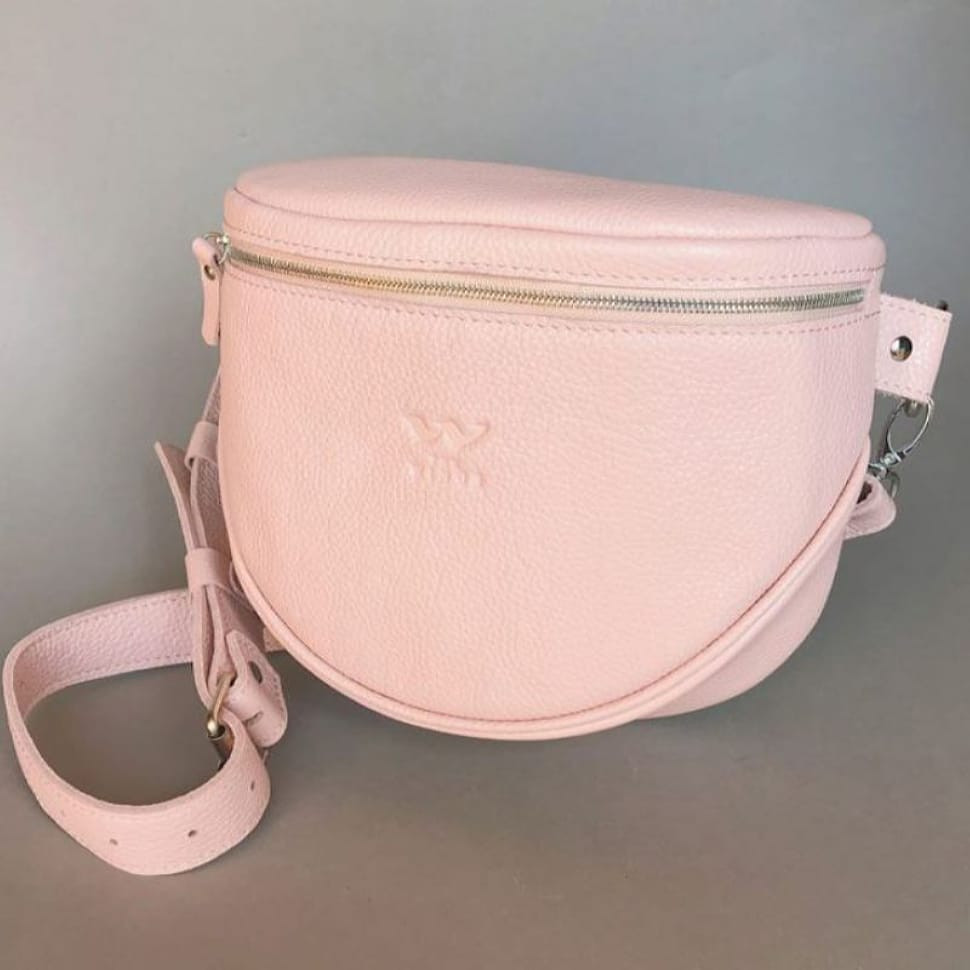 Кожаная сумка поясная-кроссбоди Vacation розовая флотар