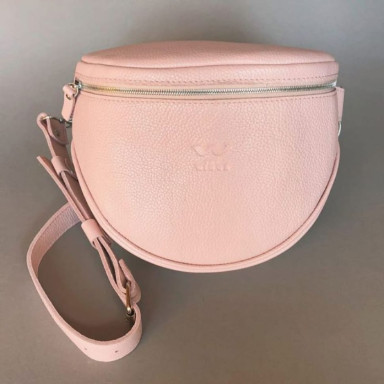 Vacation crossbody leather bag pink flotar