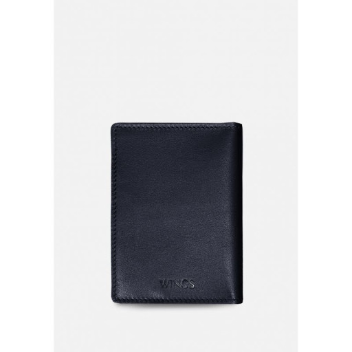 Шкіряна обкладинка-органайзер для документів 1.0 Wings темно-синя