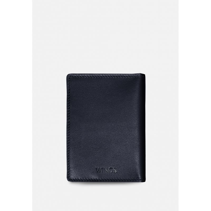 Шкіряна обкладинка-органайзер для документів 1.0 Wings темно-синя