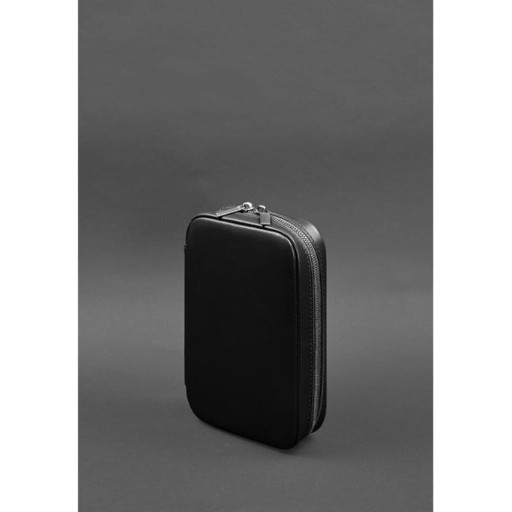 Шкіряна косметичка-несесер 7.0 чорний краст