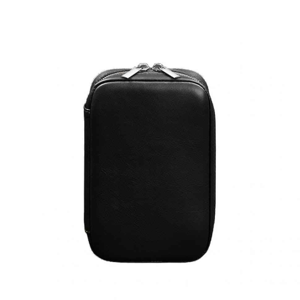 Шкіряна косметичка-несесер 7.0 чорний краст