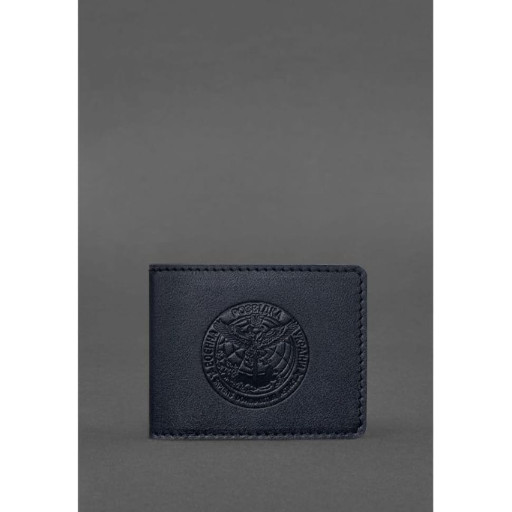 Шкіряна обкладинка на посвідчення Головного управління розвідки (ГУР) темно-синя