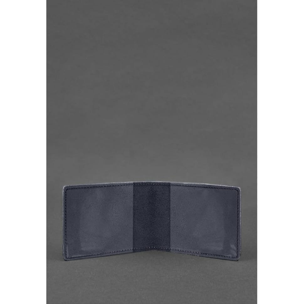 Кожаная обложка на удостоверение Главного управления разведки (ГУР) темно-синяя