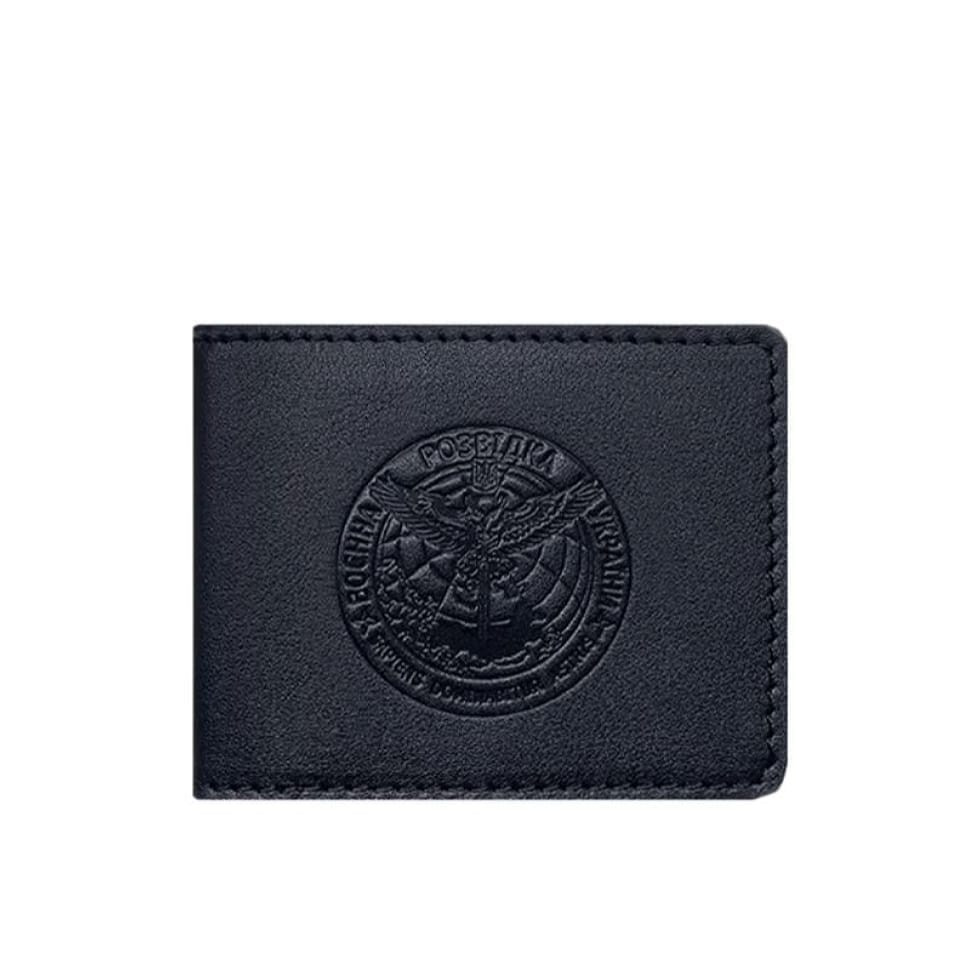 Кожаная обложка на удостоверение Главного управления разведки (ГУР) темно-синяя