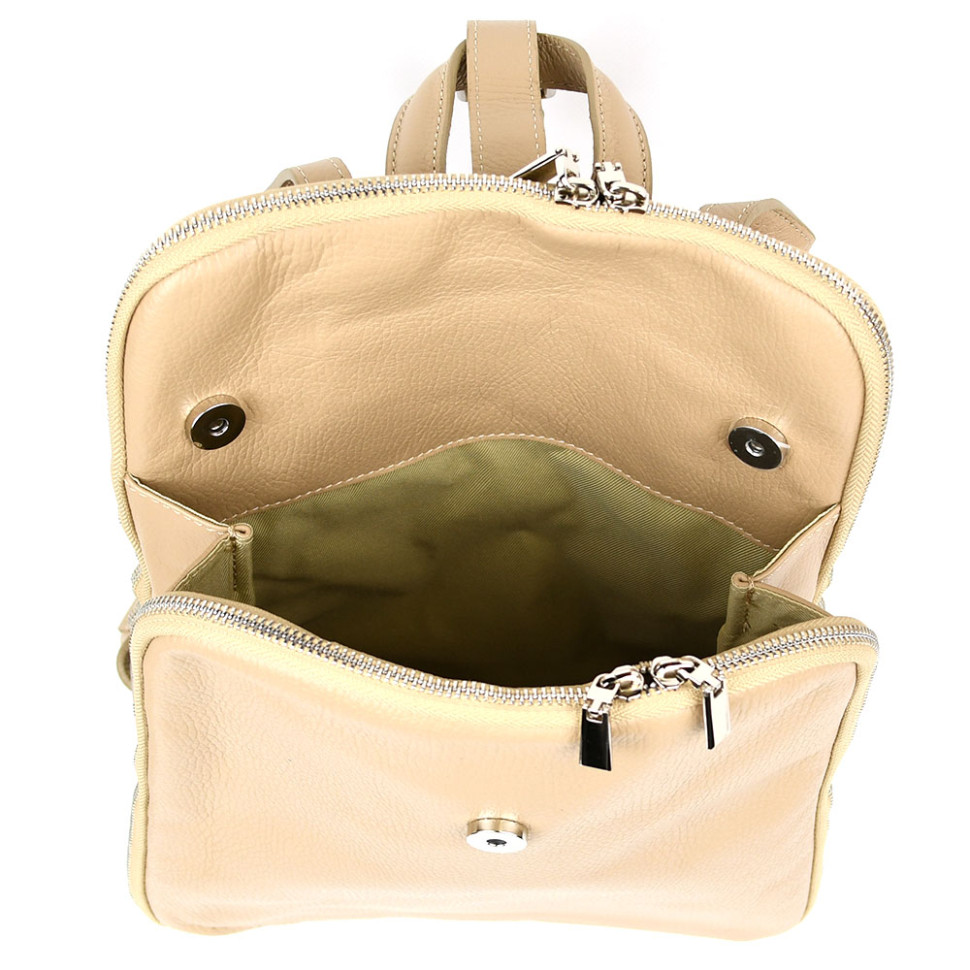 Кожаный итальянский рюкзак Firenze HB03334Beige бежевый