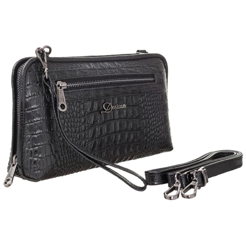 Сумка жіноча шкіра Desisan 2012-1011 чорний кроко