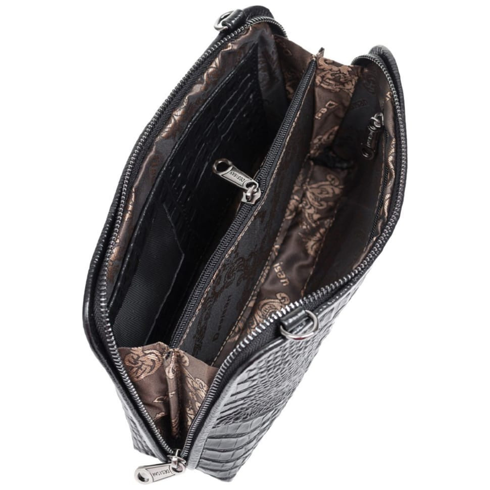 Сумка жіноча шкіра Desisan 2012-1011 чорний кроко