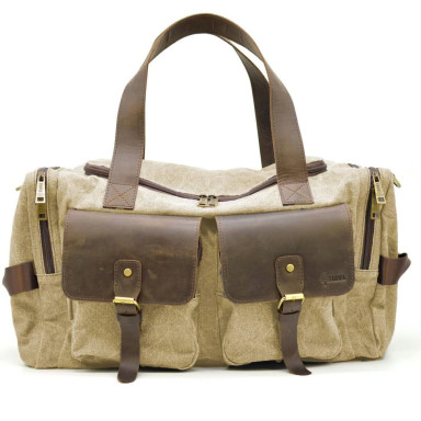 Travel bag made of canvas and horseskin RСc-5915-4lx by TARWA
