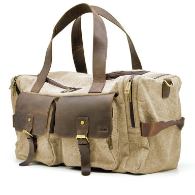 Travel bag made of canvas and horseskin RСc-5915-4lx by TARWA