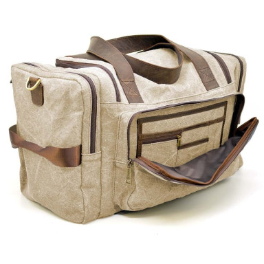 Travel bag made of canvas and horseskin RСc-5915-4lx by TARWA