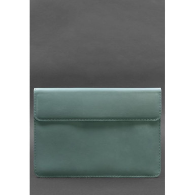 Leather laptop sleeve with magnets Universal Turquoise