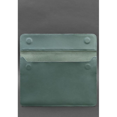 Leather laptop sleeve with magnets Universal Turquoise