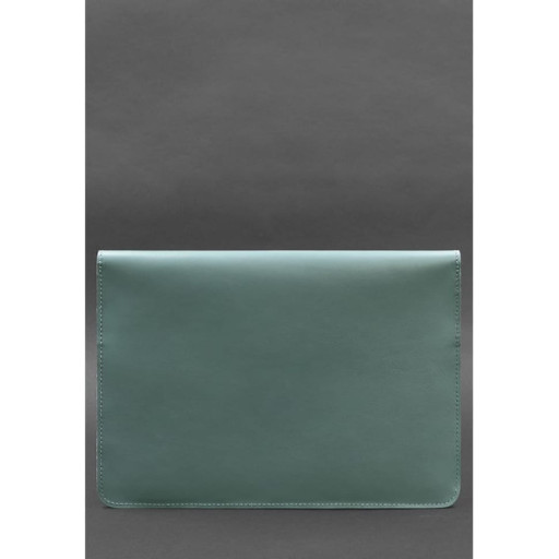 Шкіряний чохол-конверт на магнітах для ноутбука Універсальний Бірюзовий