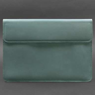Leather laptop sleeve with magnets Universal Turquoise