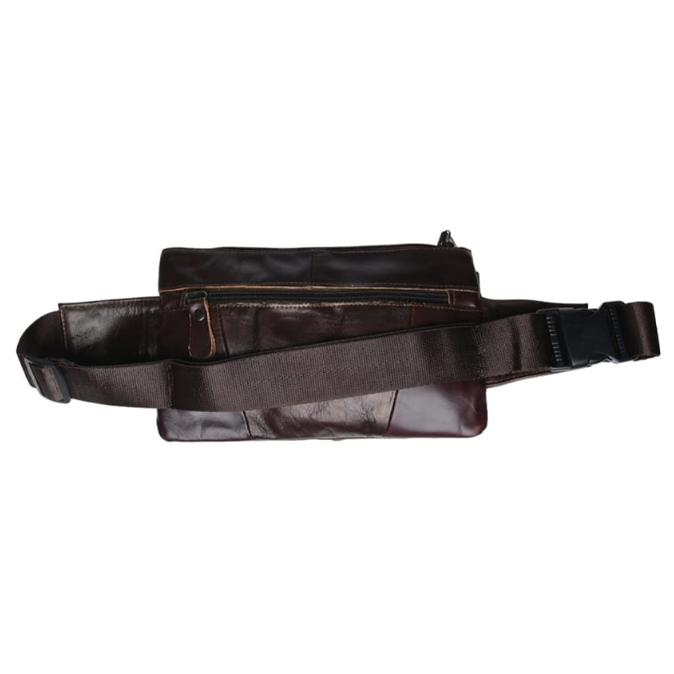 Чоловіча шкіряна поясна сумка Keizer k1886-dark brown
