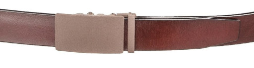 Ремінь із натуральної шкіри з матовою автоматичною пряжкою Vintage 20217 Коричневий