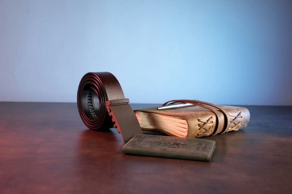 Ремінь із натуральної шкіри з матовою автоматичною пряжкою Vintage 20217 Коричневий