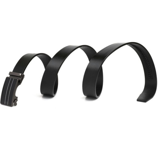 Ремінь чоловічий зі смужками на пряжці Vintage 20334 Чорний