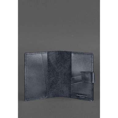 Leather passport cover 4.0 navy blue
