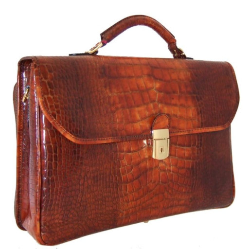 Pratesi KCO604 - Piccolomini King Briefcase in cow leather King Cognac