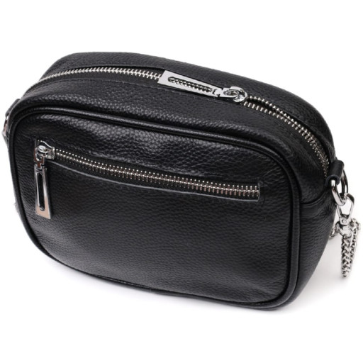 Якісна жіноча сумка багет KARYA 20838 шкіряна Чорний