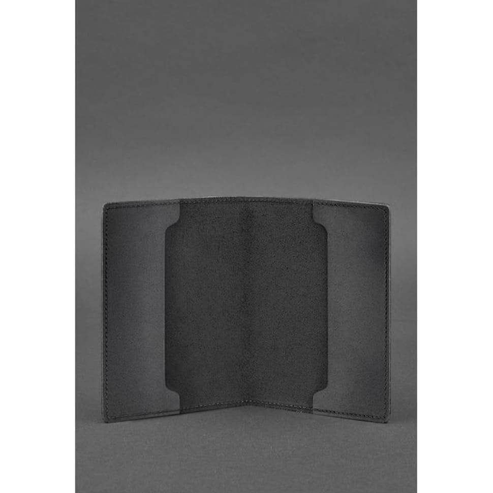 Шкіряна обкладинка для військового квитка офіцера запасу 8.0 чорна Crazy Horse