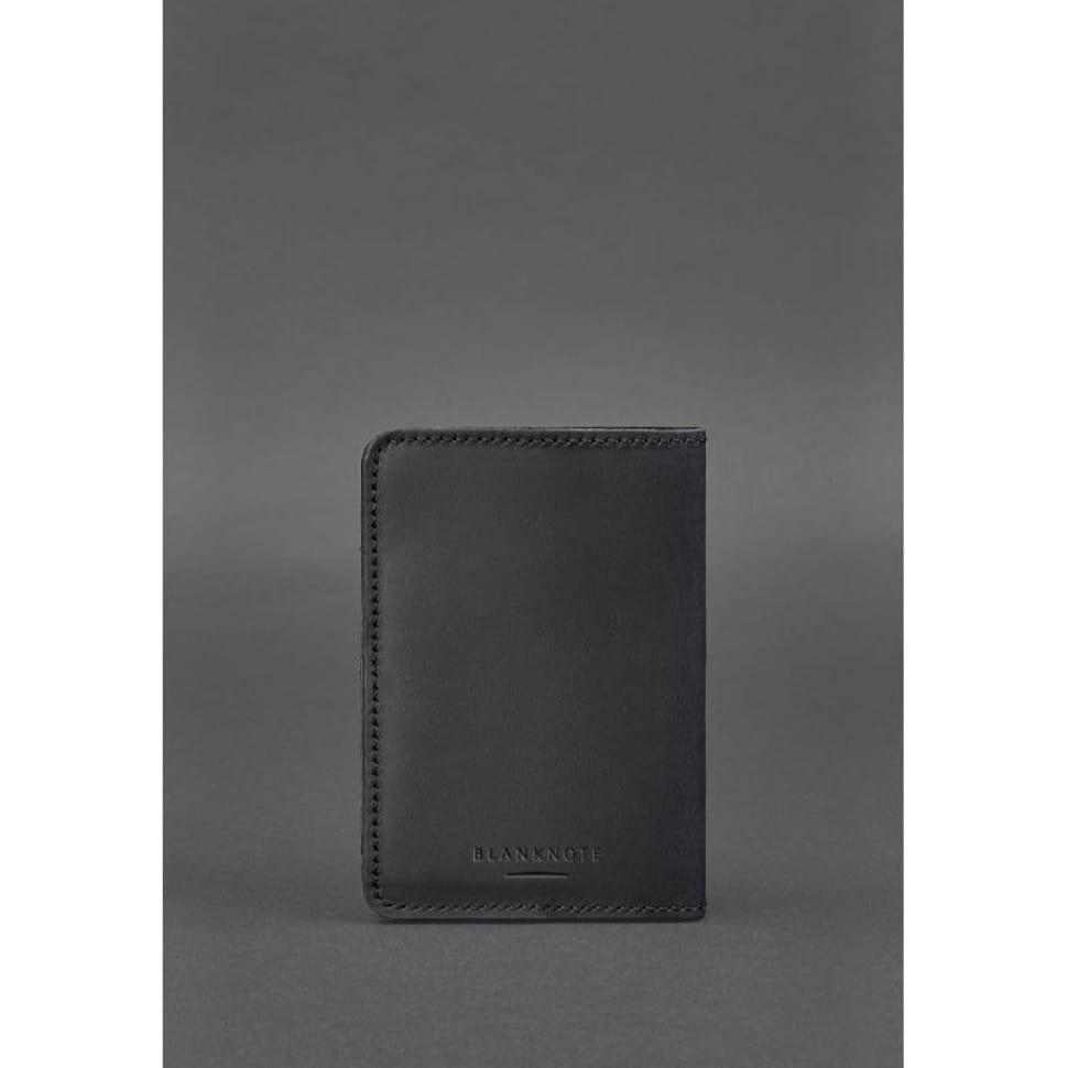 Шкіряна обкладинка для військового квитка офіцера запасу 8.0 чорна Crazy Horse