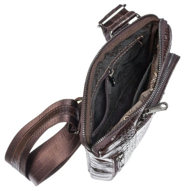Soft leather purse Desisan 3030-19 brown croco