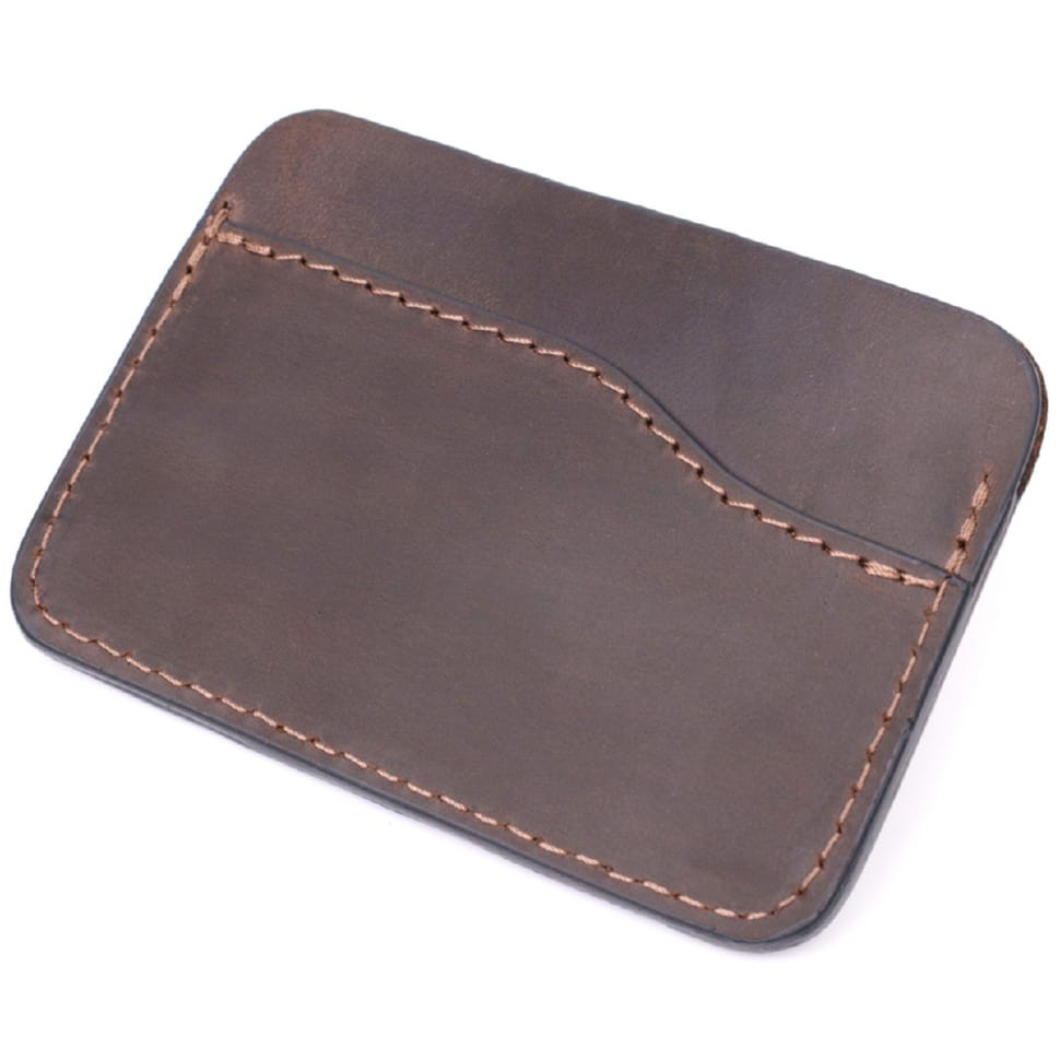 Зручний картхолдер з утримувачем для Apple AirTag з натуральної шкіри GRANDE PELLE 11612 Коричневий