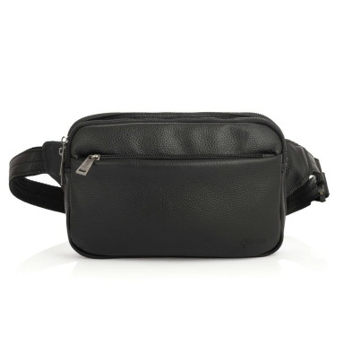 Flotar leather banana bag with black zippers FA-0741-3md TARWA