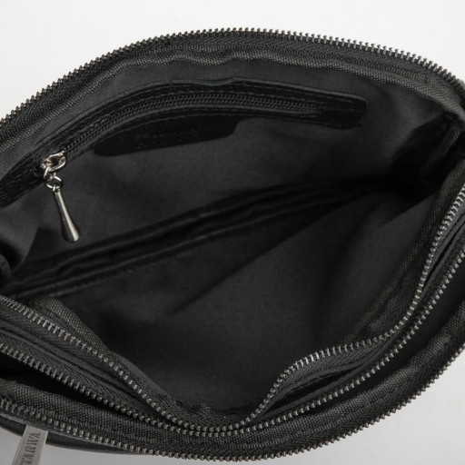 Сумка бананка зі шкіри флотар із чорними блискавками FA-0741-3md TARWA