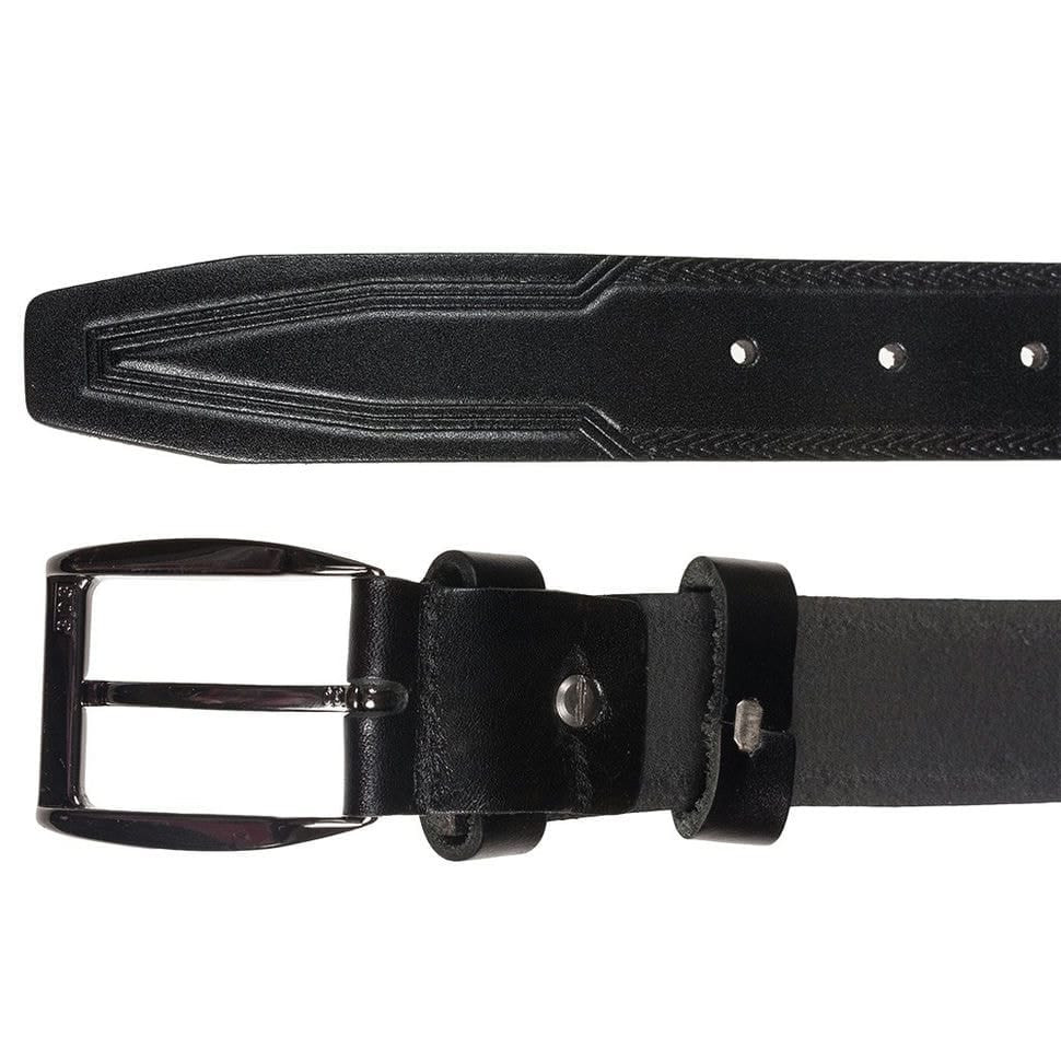 Ремінь шкіряний YSK класичний 3,5 см 3025-01 чорний