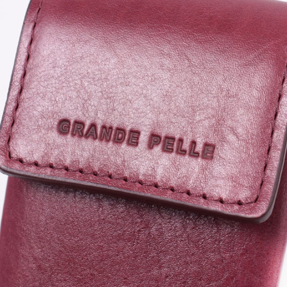 Ключница для женщин в виде футляра из натуральной кожи GRANDE PELLE 22572 Бордовый