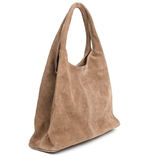 Замшева сумка жіноча шоппер Італія Firenze fz379037 у кольорі тауп