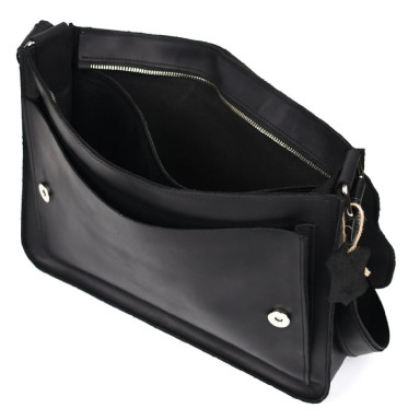 Leather shoulder bag A4 Limary lim-3028RA black