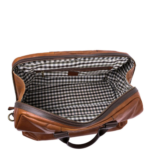 Шкіряна дорожня сумка для жінок - The Day of The Locust - Коньячно-коричневий матовий колір - Time Resistance 5240201W